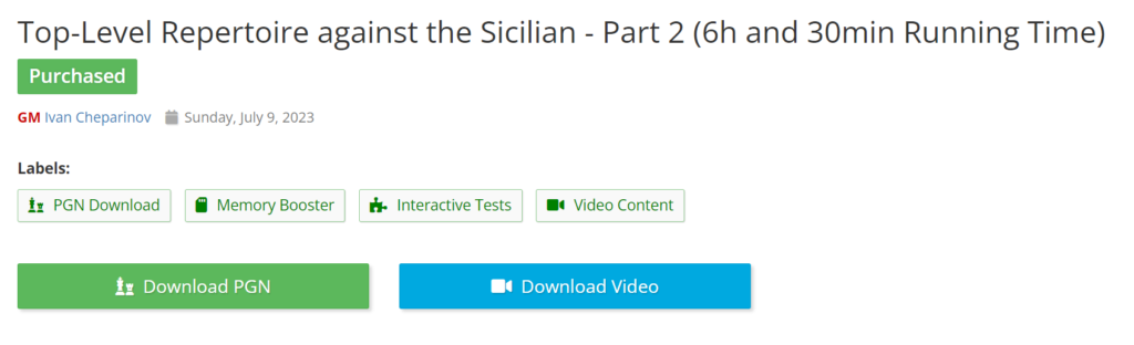 Top-Level Repertoire against the Sicilian - Part 2 (6h and 30min Running  Time)